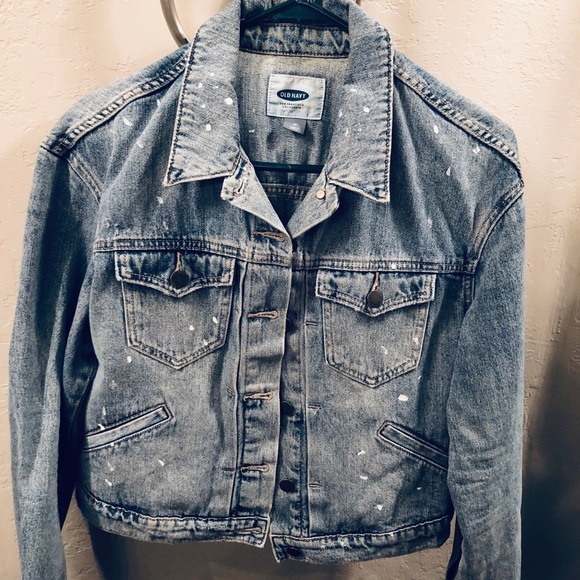 Old Navy Jackets & Blazers - Old Navy Paint Splattered Denim Jacket